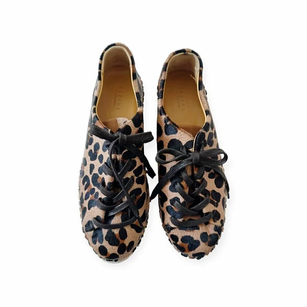 Sezane Julie Espadrilles Sneakers in animal print pony hair Size 38EU/FR
